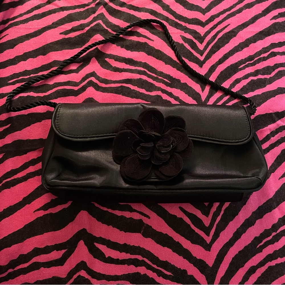 Black Satin Clutch Purse